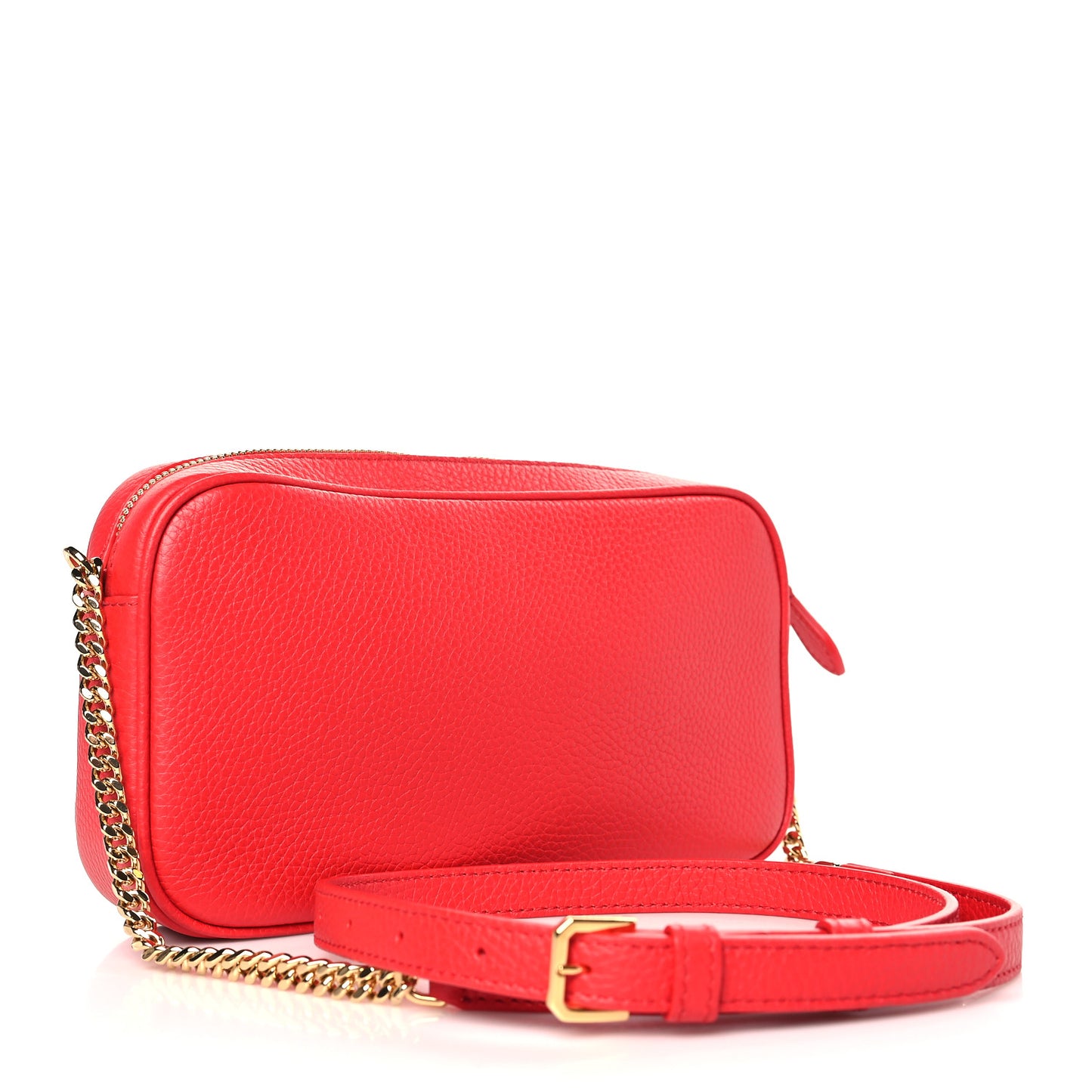 Calfskin Monogram Embossed Elongated Camera Bag Red