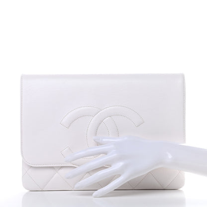 Chanel Goatskin Quilted Timeless CC Clutch White 2 of 9