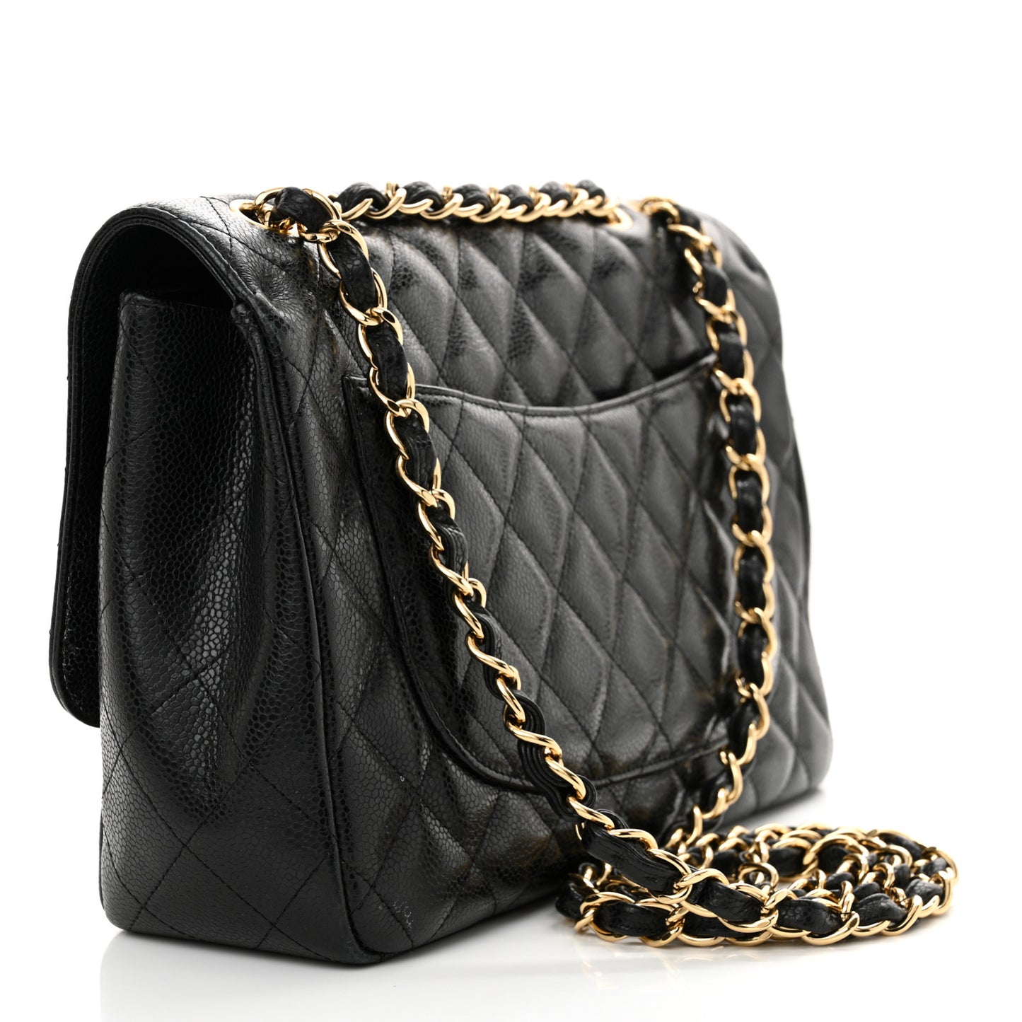 Caviar Quilted Jumbo Single Flap Black