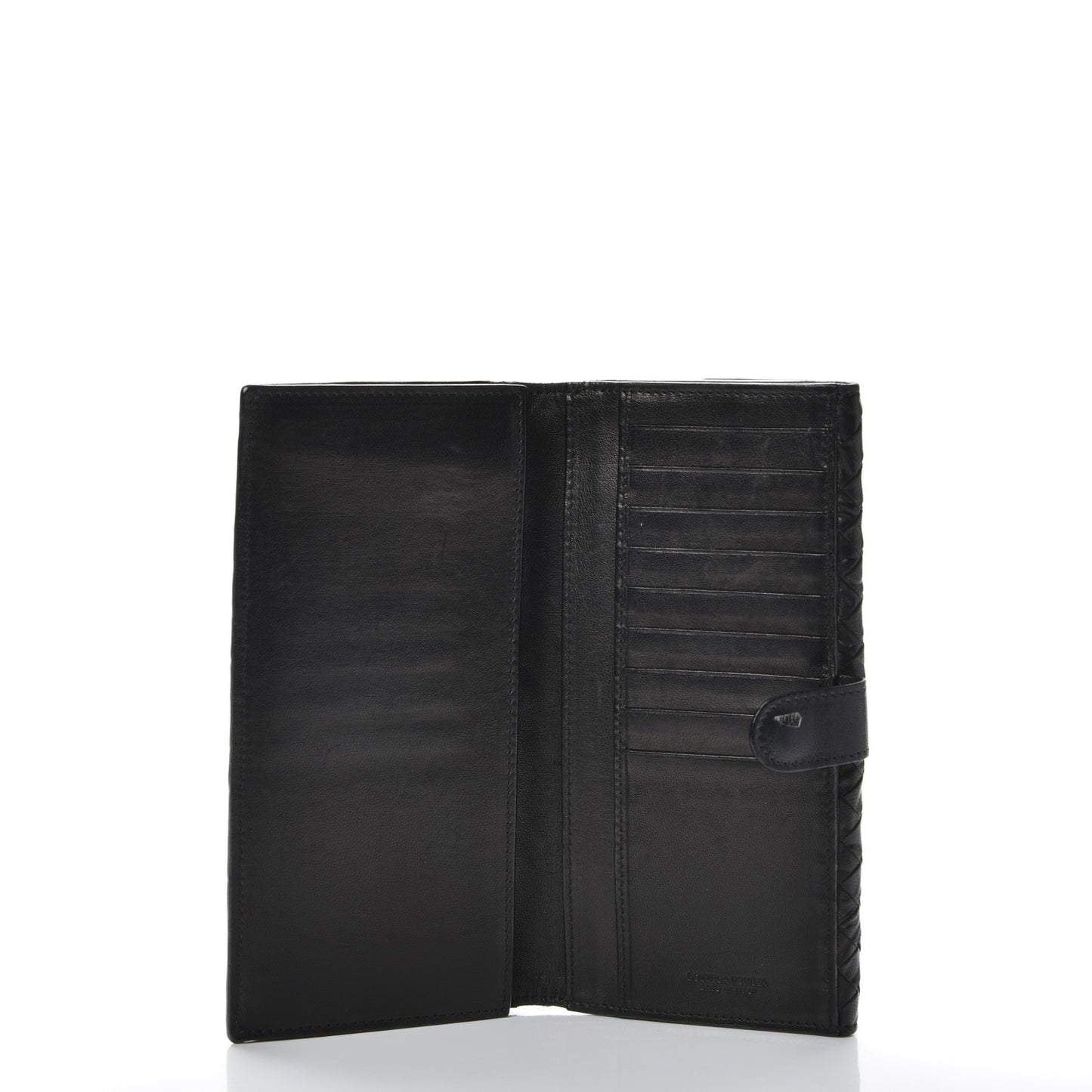 Nappa Intrecciato Embossed Continental Wallet Nero Black