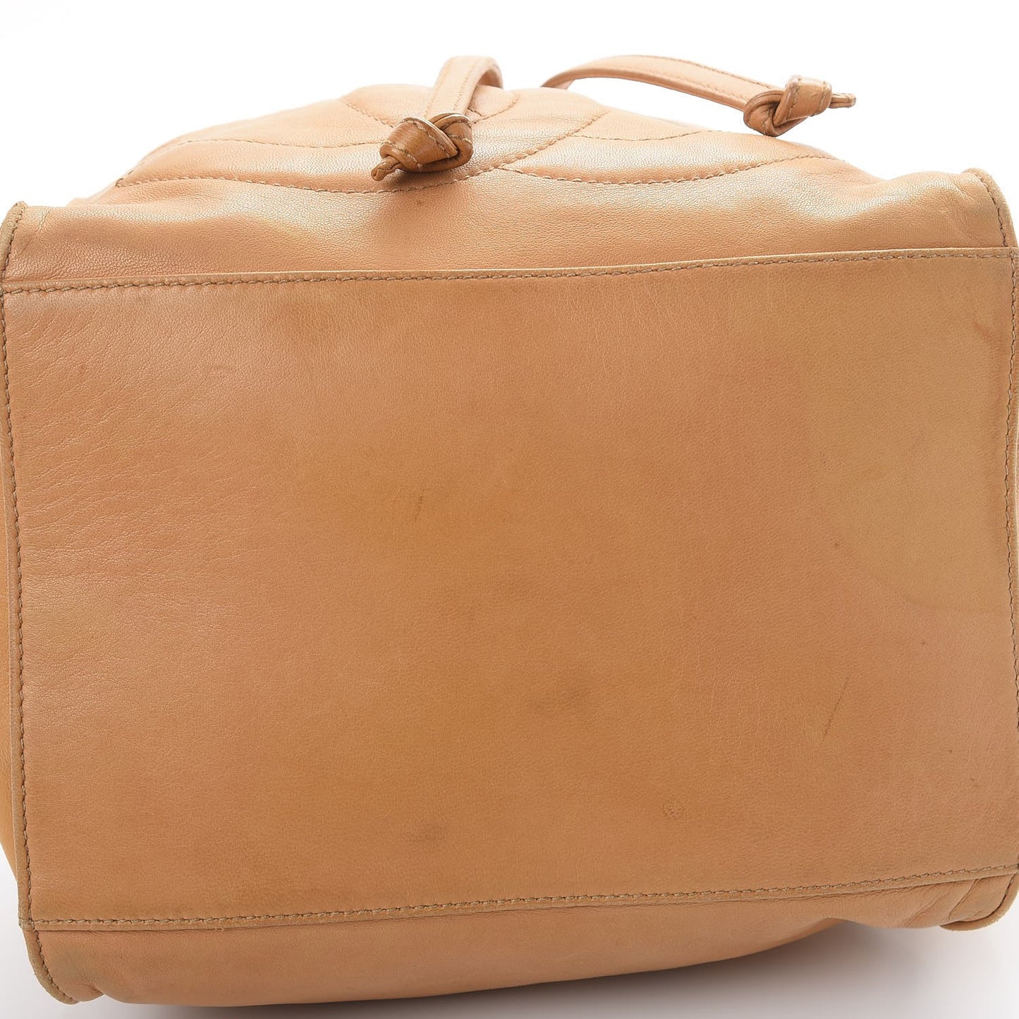 Lambskin CC Drawstring Bag Beige