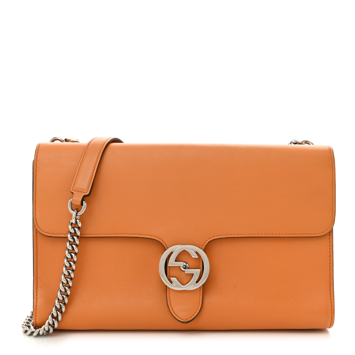 Gucci Moon Calfskin Medium Interlocking Shoulder Bag  Curcuma 1 of 10