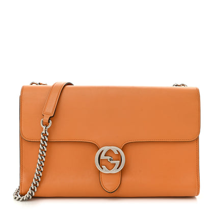 Gucci Moon Calfskin Medium Interlocking Shoulder Bag  Curcuma 1 of 10