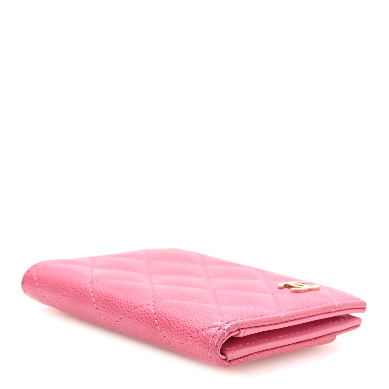 Chanel Caviar Quilted Card Holder Wallet Pink 4 of 8
