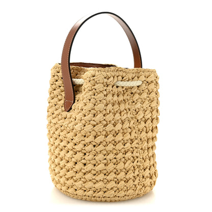 Celine Raffia Calfskin Drawstring Teen Natural Tan 3 of 10