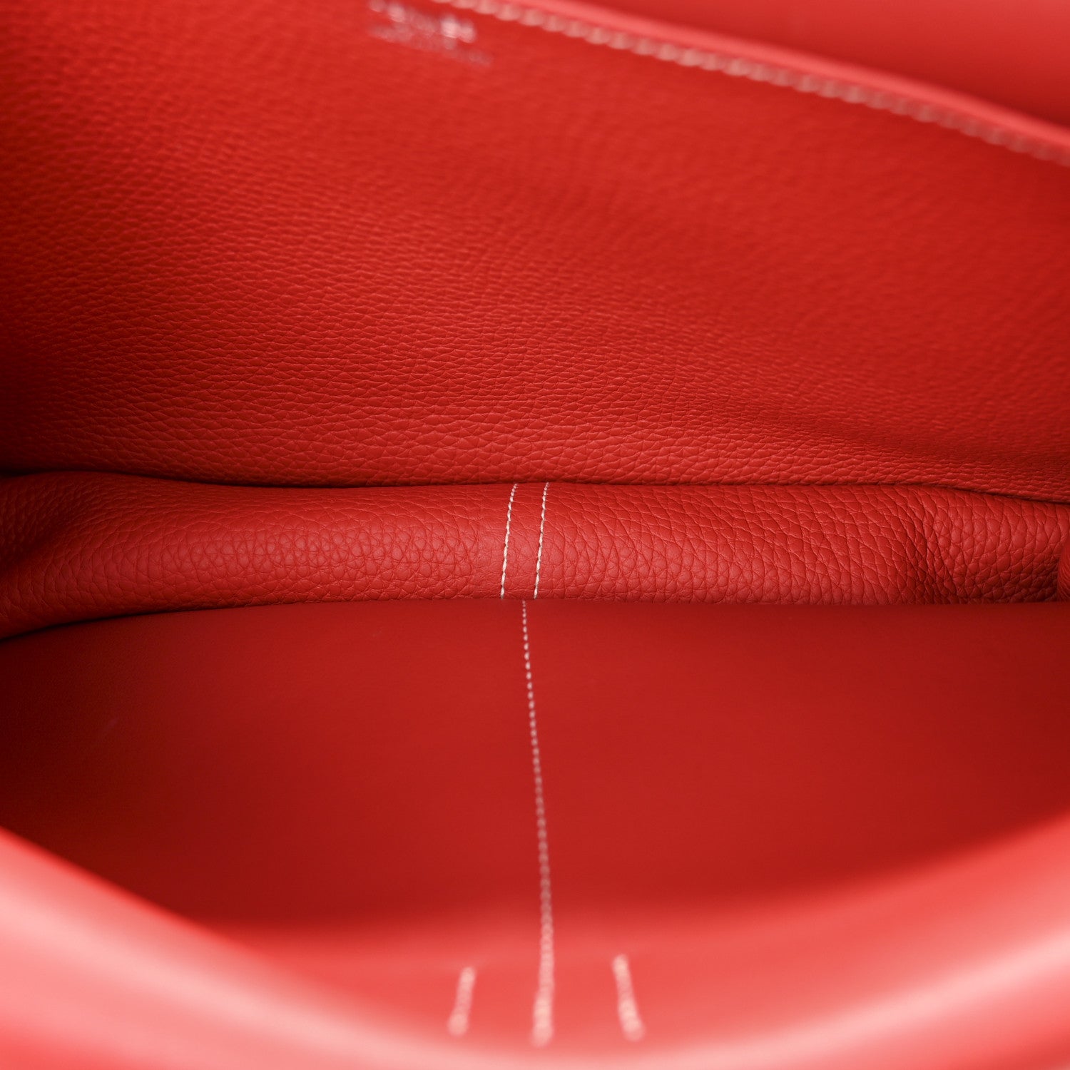 Hermes Taurillon Clemence Verso Halzan 31 GM Rouge Casaque Vermillion 5 of 11