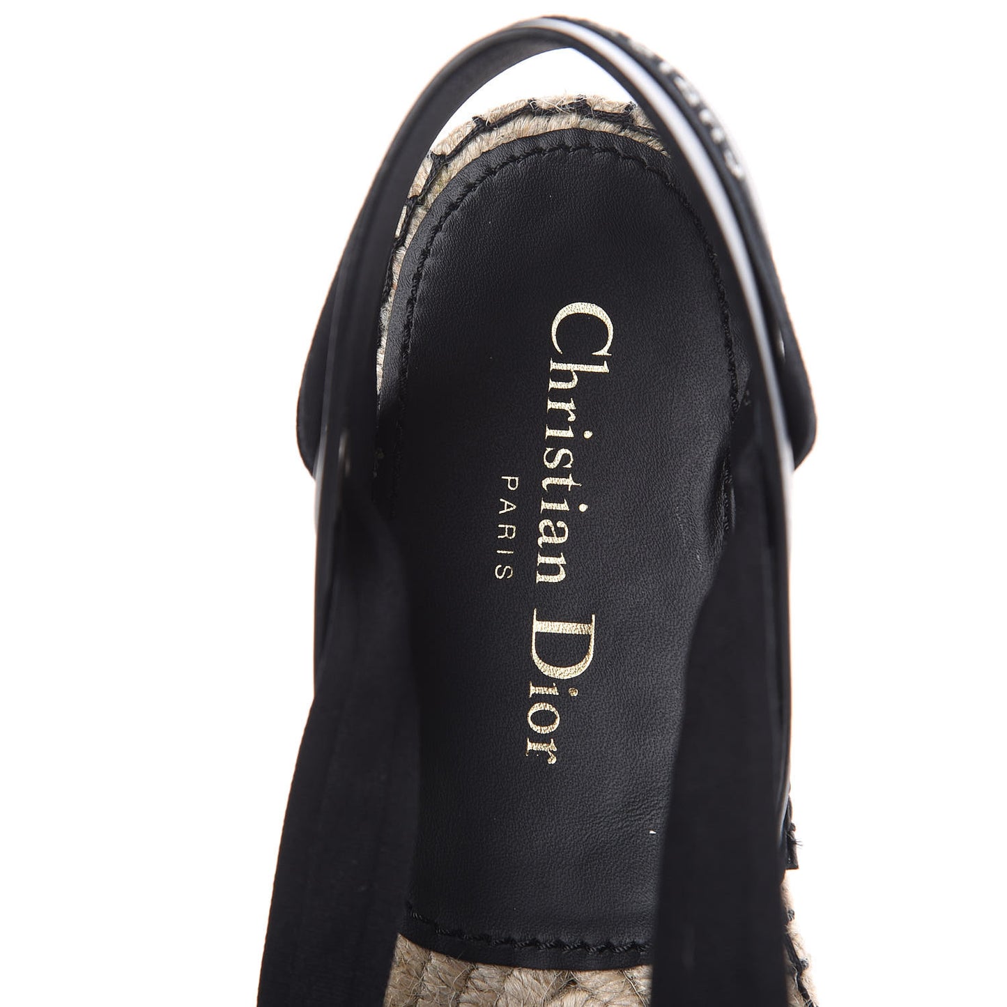 Calfskin Nicely-D Ankle Tie Espadrilles Flats 37 Black