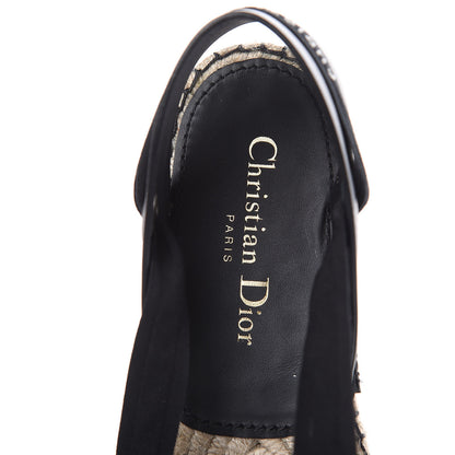 Christian Dior Calfskin Nicely-D Ankle Tie Espadrilles Flats 37 Black 6 of 9