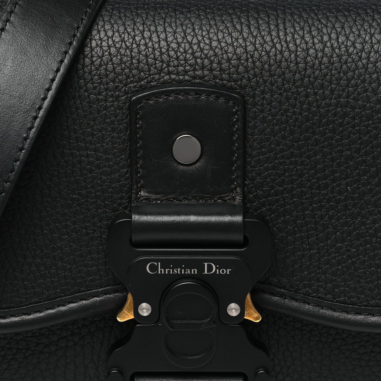 Grained Calfskin Mini Gallop Bag With Strap Black