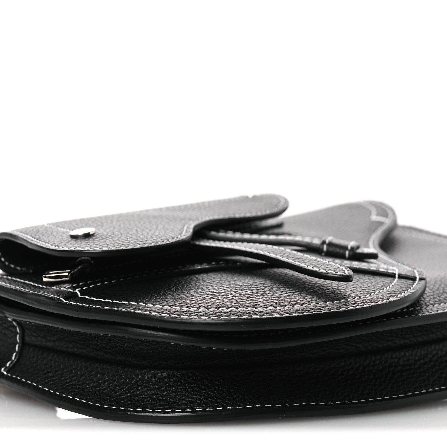 Christian Dior X KAWS Grained Calfskin Saddle Pouch Black 9 of 11