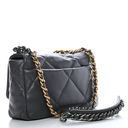 Chanel Lambskin Quilted Medium Chanel 19 Flap Dark Grey 2 of 9