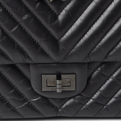 Chanel Aged Calfskin Chevron Quilted 2.55 Reissue 226 So Black 10 of 11