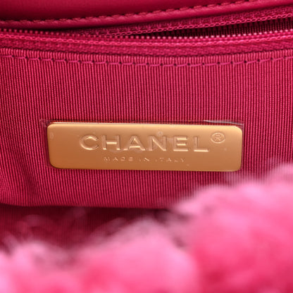 Chanel Shearling Sheepskin Medium Chanel 19 Flap Pink 6 of 10