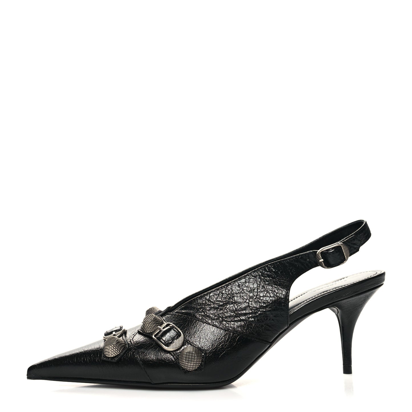 Agneau Arena Cagole 70mm Slingback Pumps 38.5 Black