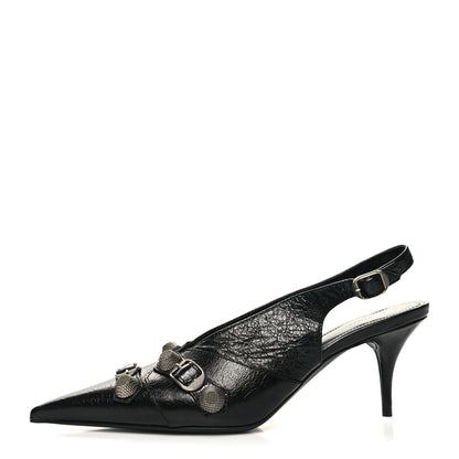 Balenciaga Agneau Arena Cagole 70mm Slingback Pumps 38.5 Black 1 of 10