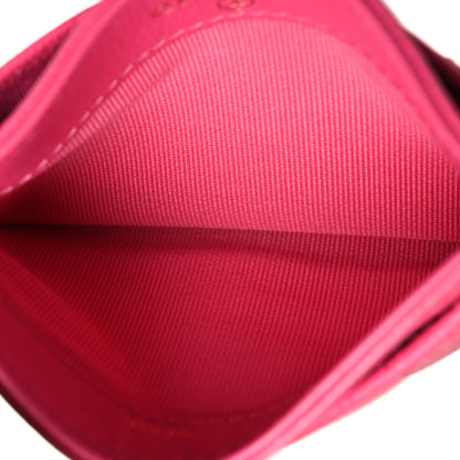 Chanel Caviar Quilted Card Holder Dark Pink 5 of 9