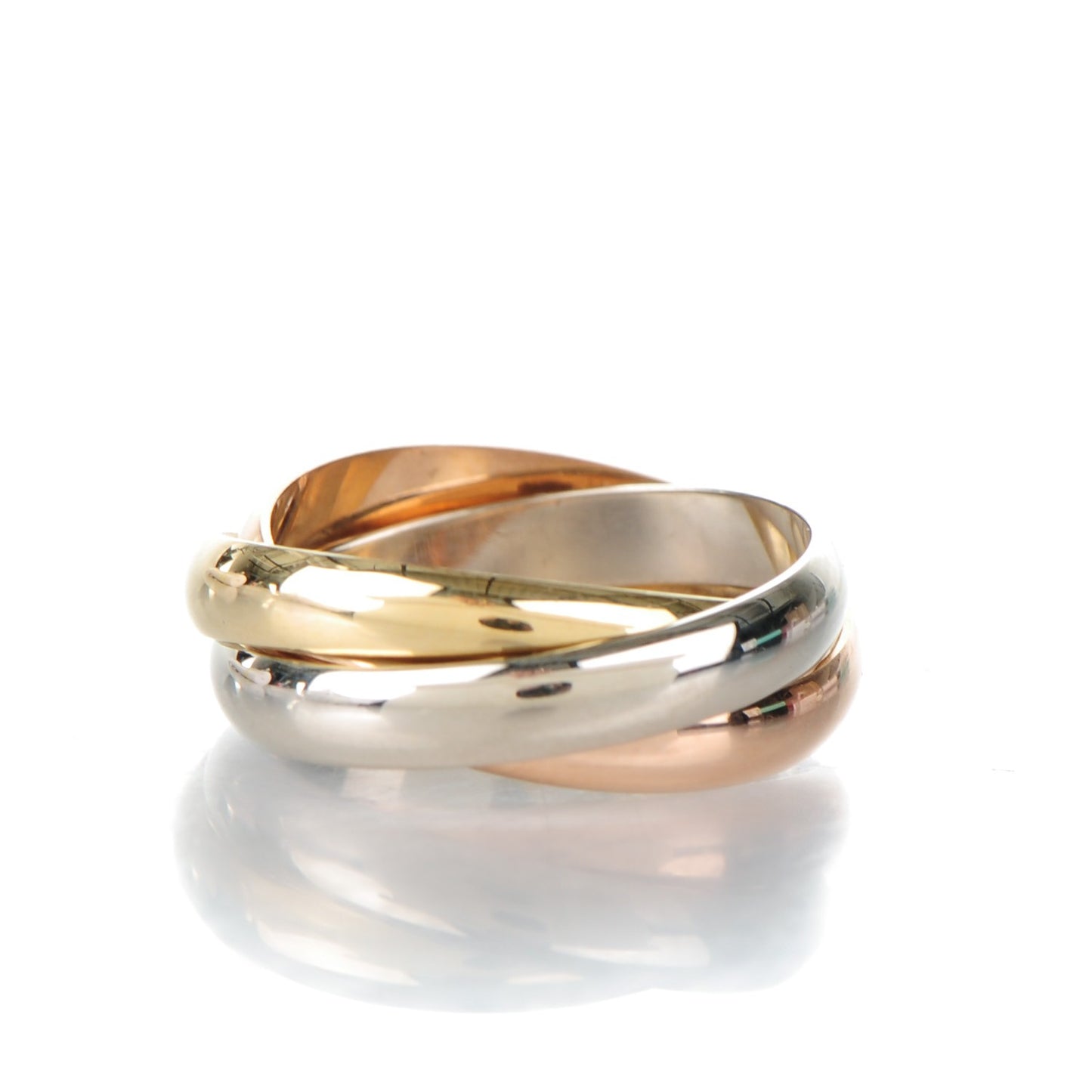 18k Pink Yellow White Gold Les Must De Cartier Trinity Ring 56 7.75