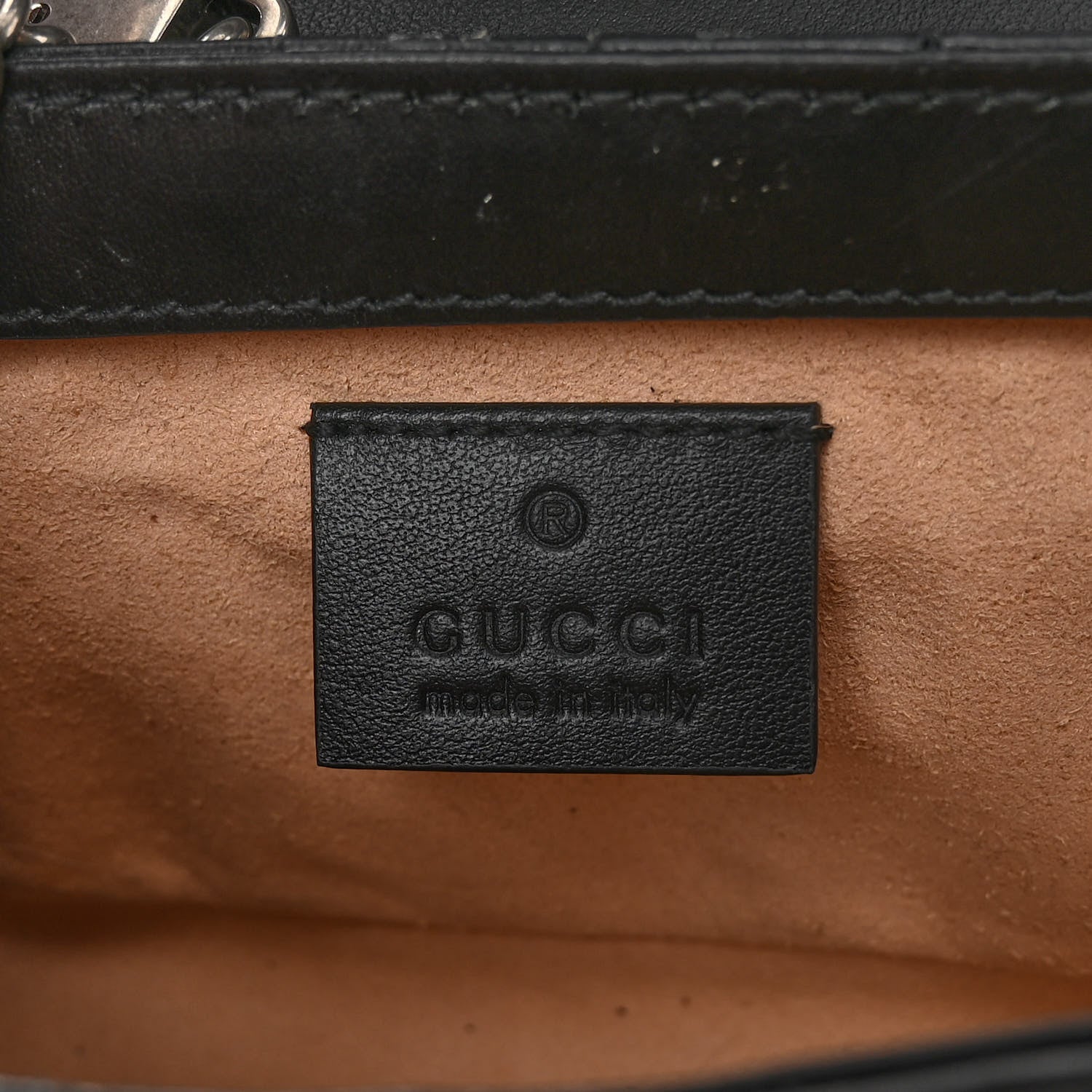 Gucci Calfskin Matelasse Aria Super Mini GG Marmont Shoulder Bag Black 7 of 10