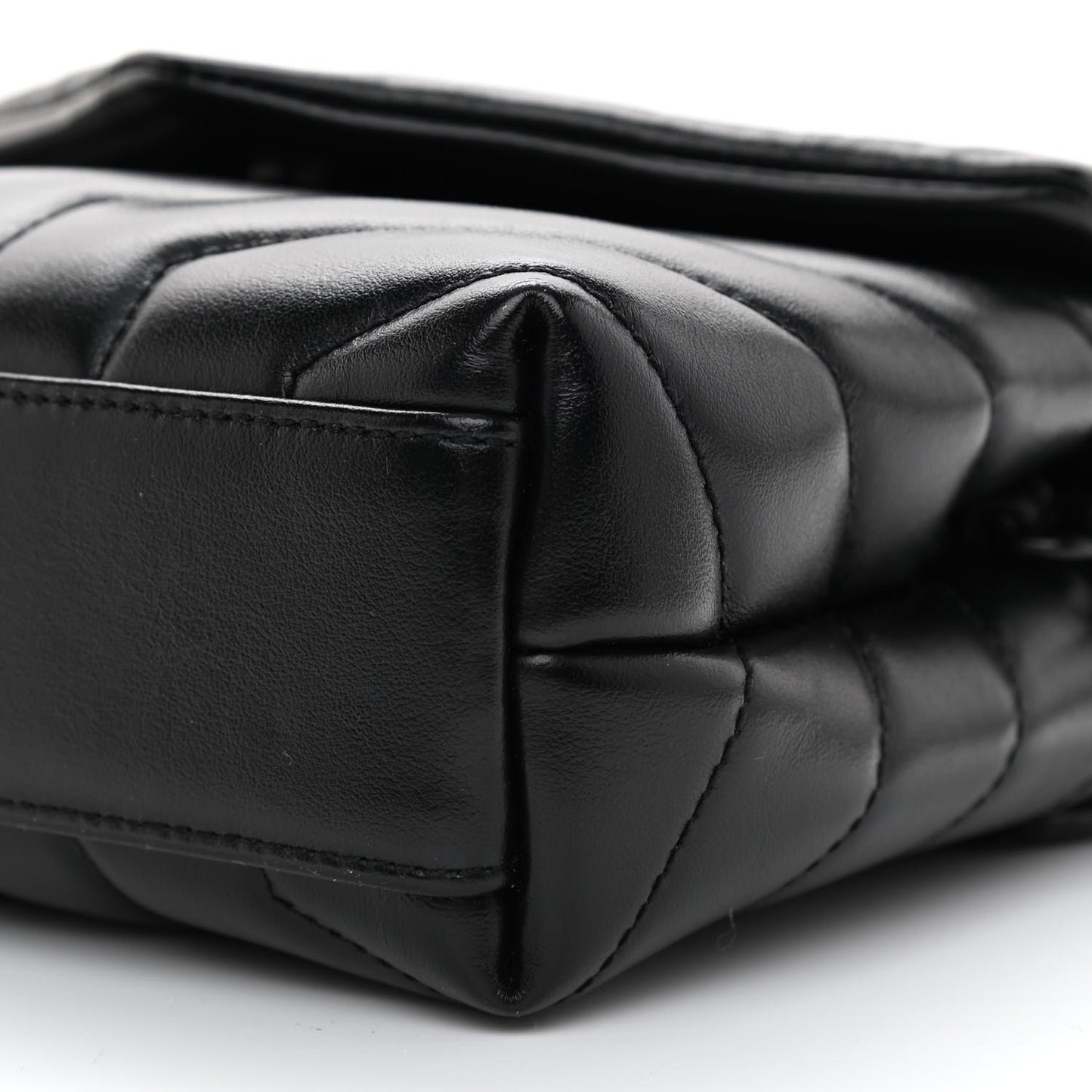 Calfskin Y Quilted Monogram Toy Loulou Crossbody Bag Black