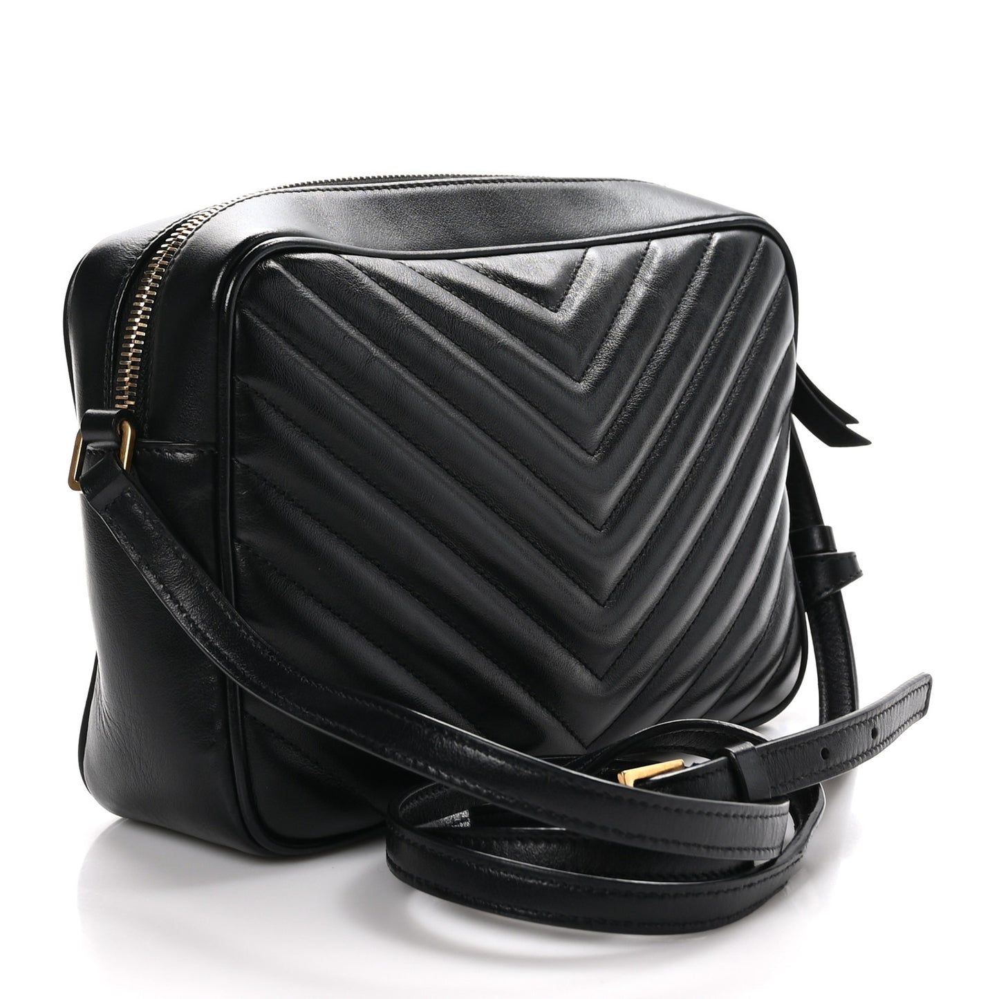 Calfskin Matelasse Monogram Lou Camera Bag Black