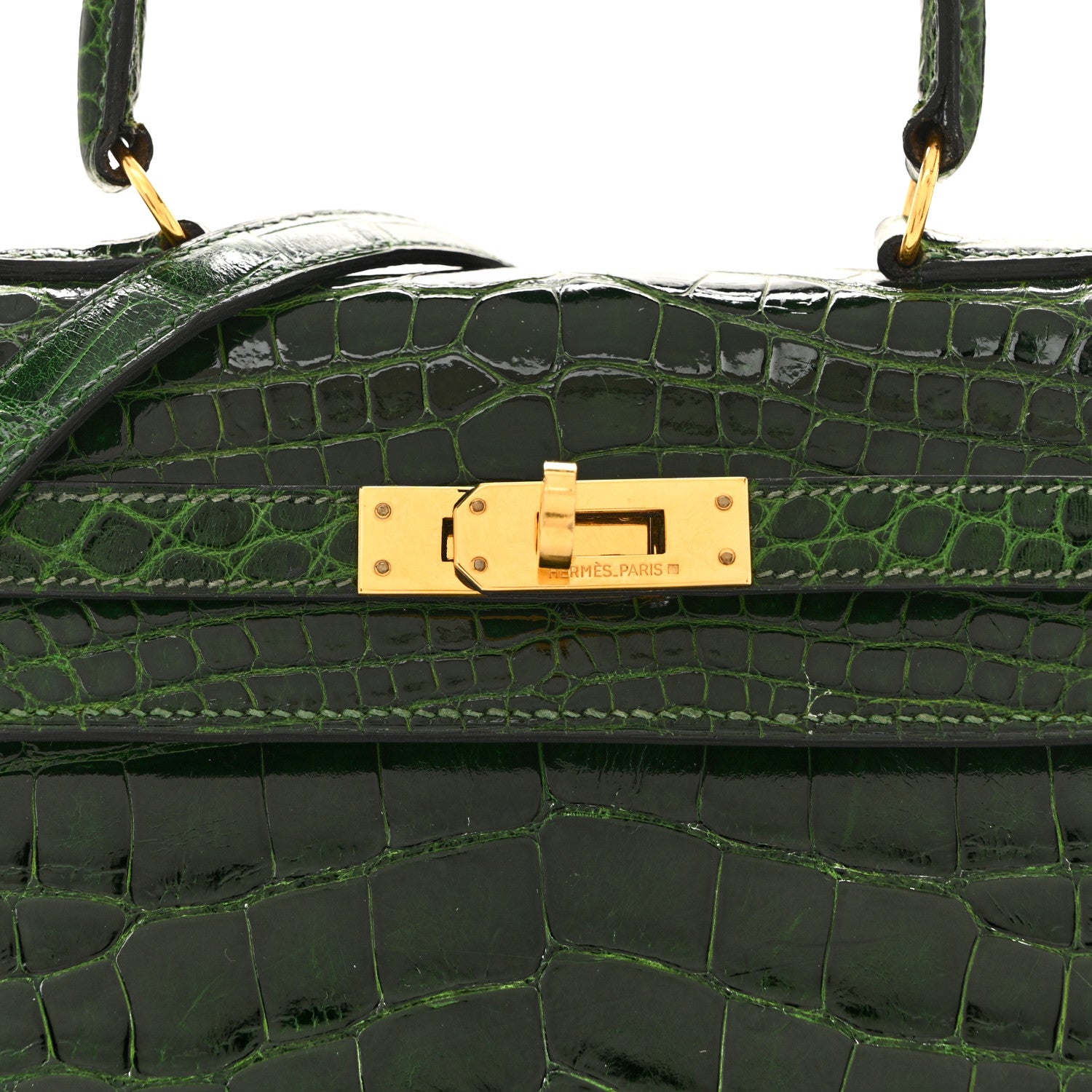 Hermes Alligator Mini Kelly Sellier 20 Vert Fonce 8 of 14