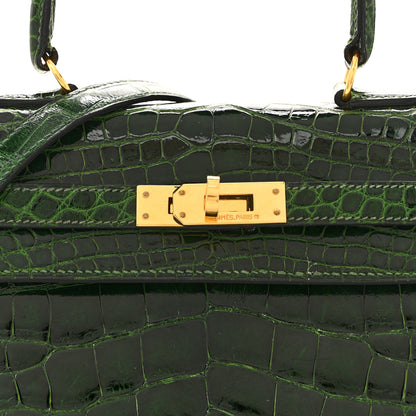 Hermes Alligator Mini Kelly Sellier 20 Vert Fonce 8 of 14