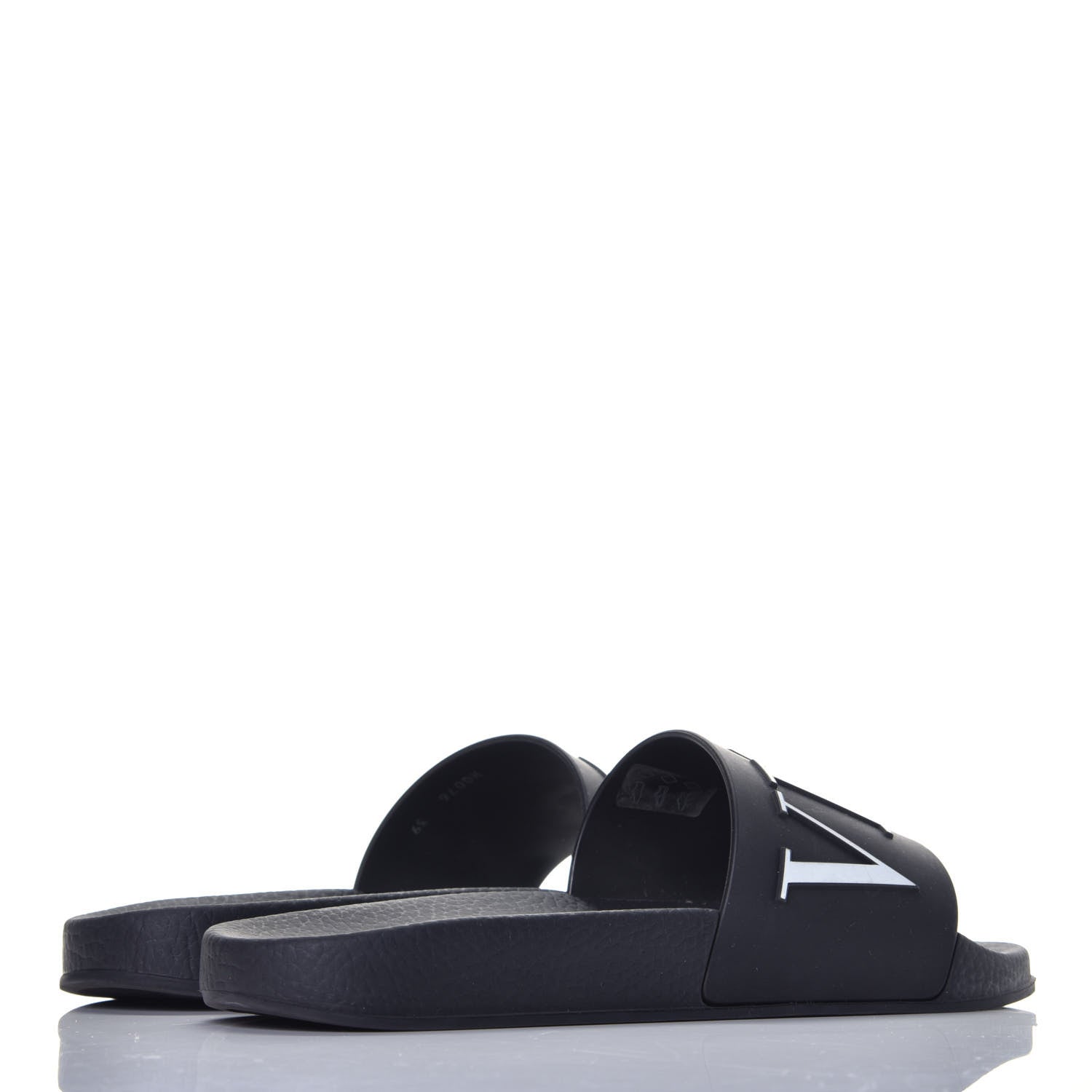 Valentino Garavani Rubber VLTN Pool Slide Sandals 39 Black 4 of 8