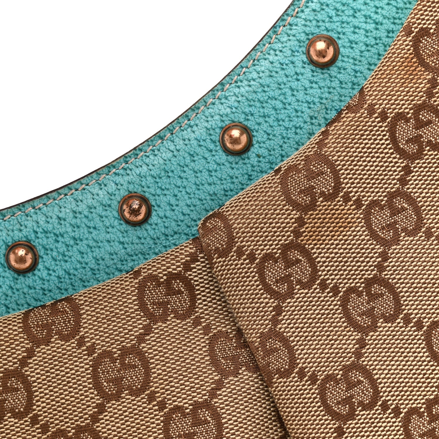 Gucci Monogram Bamboo Top Handle Bag Turquoise 15 of 15