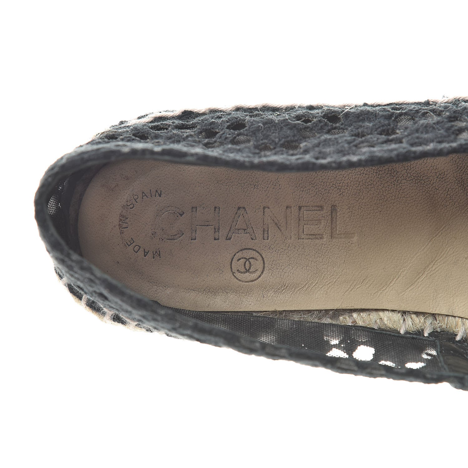 Chanel Lace Patent CC Espadrilles 37 Black 9 of 11