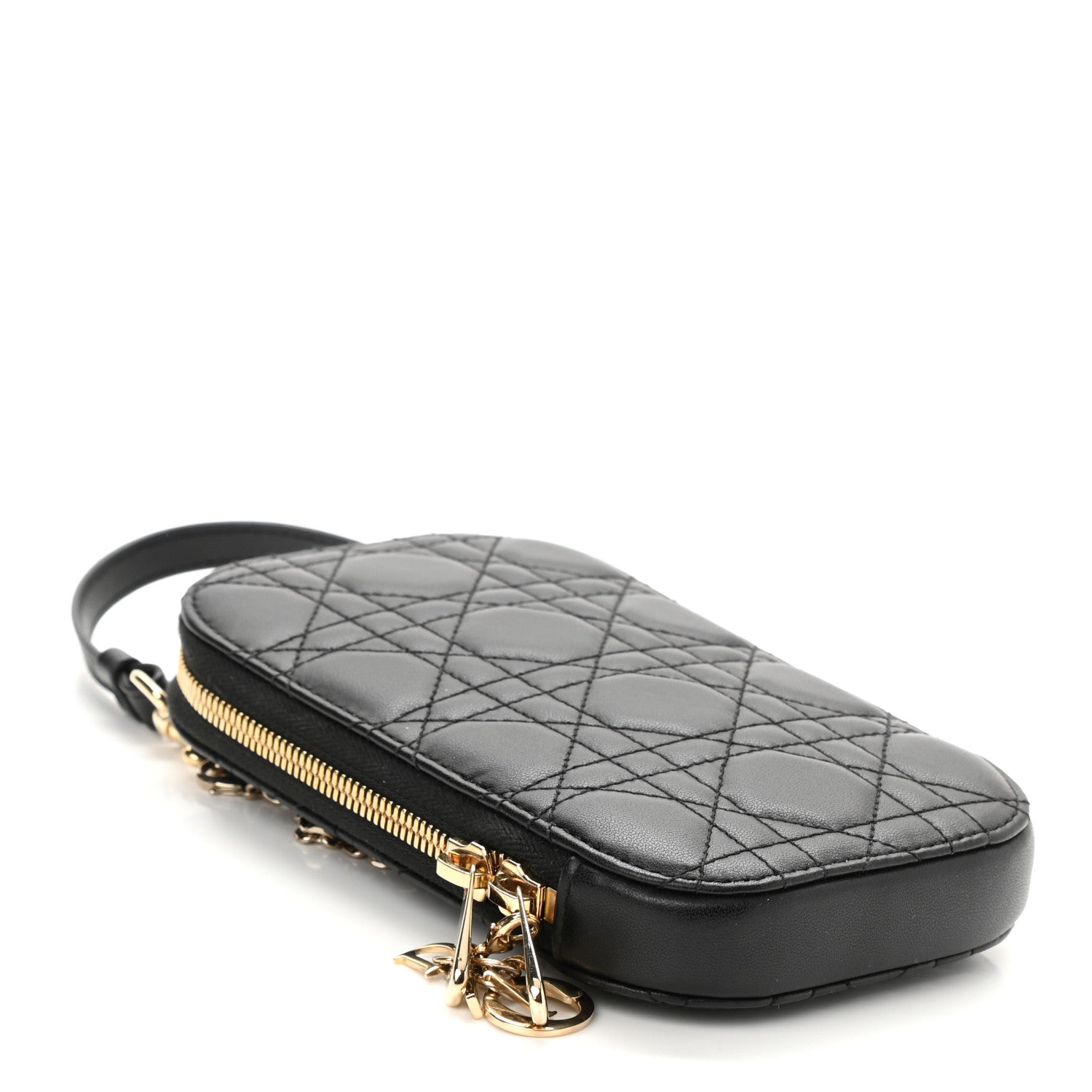 Christian Dior Lambskin Cannage Lady Dior Phone Holder Black 4 of 9