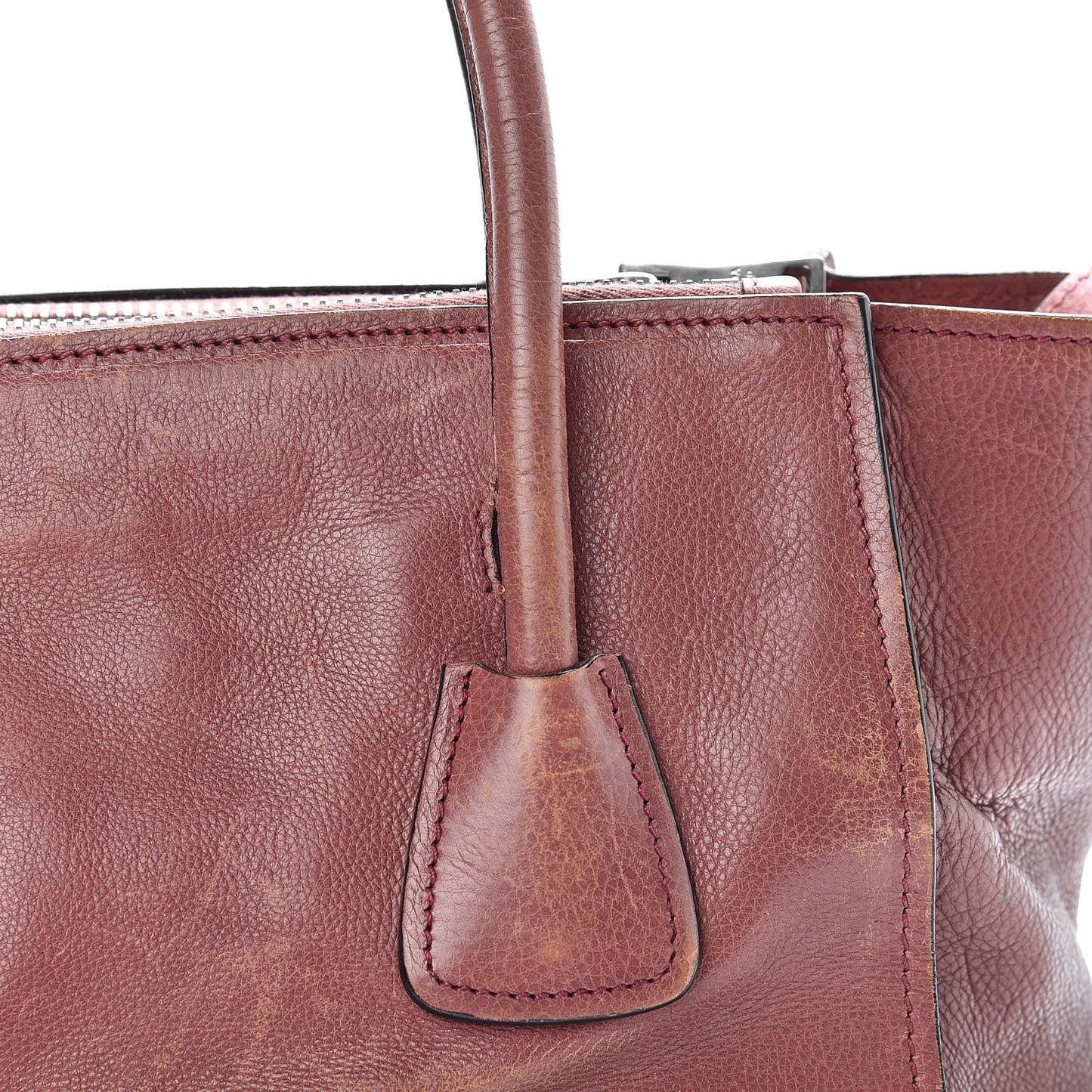 Glace Calf Small Twin Pocket Tote Pink