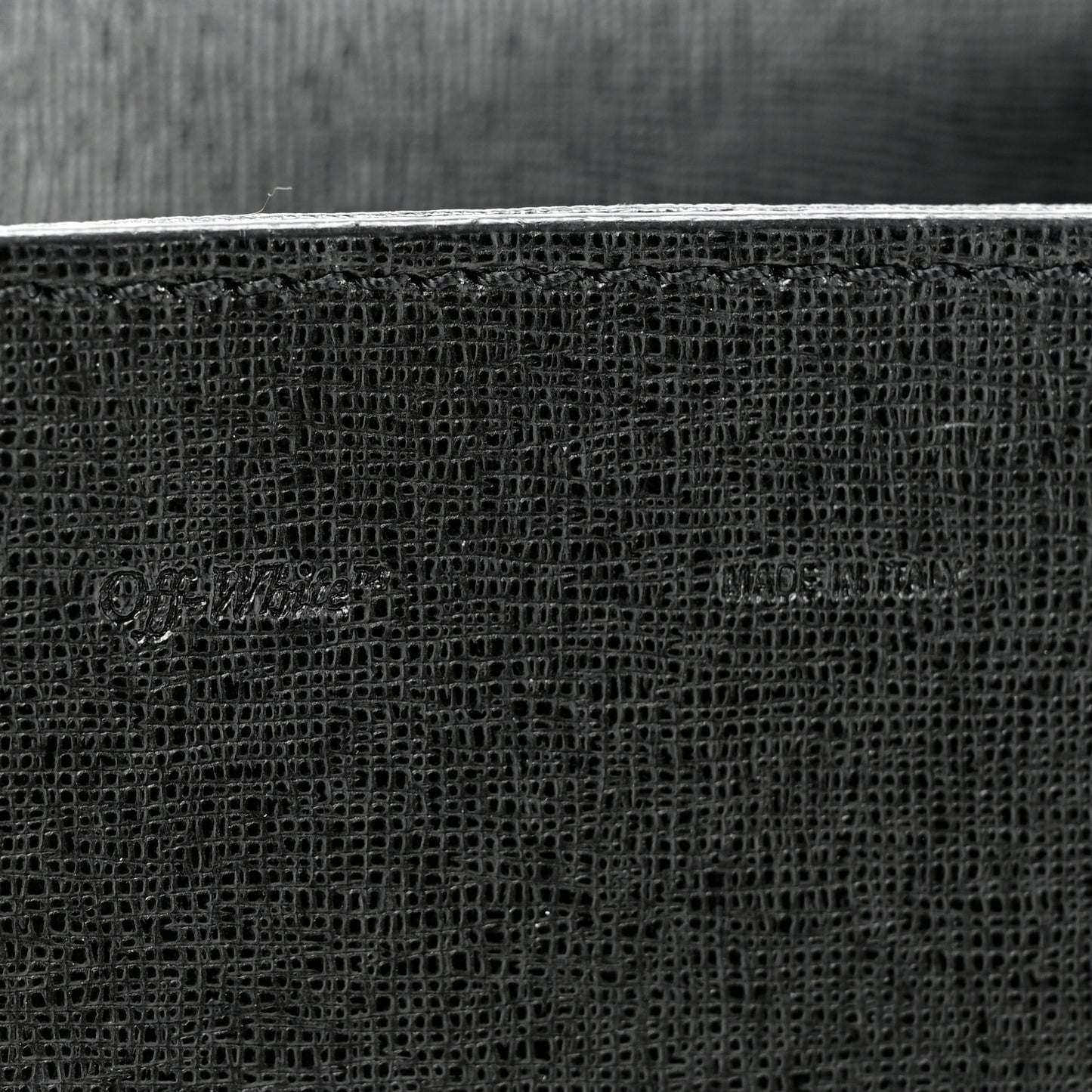 Saffiano Striped Diag Binder Clip Bag Black White