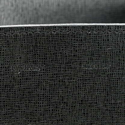 Off-White Saffiano Striped Diag Binder Clip Bag Black White 7 of 10