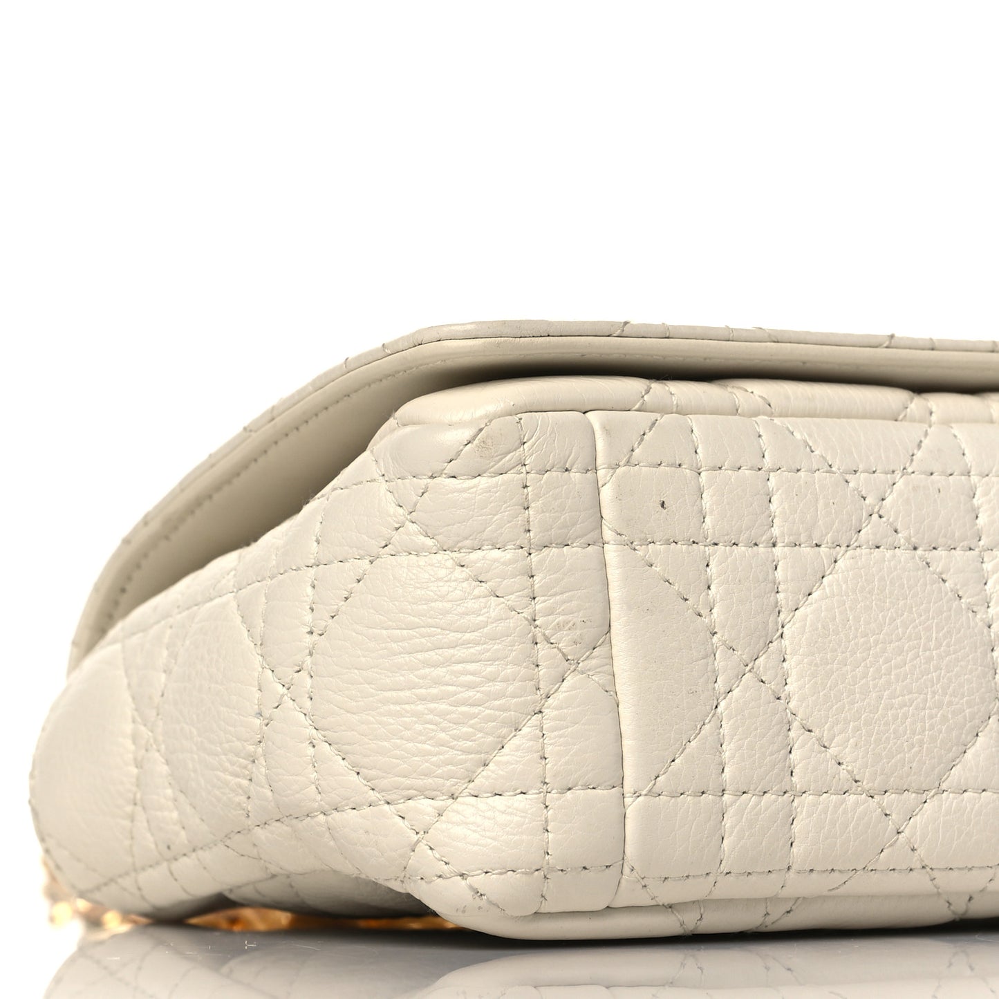 Calfskin Cannage Small Caro Bag Ivory