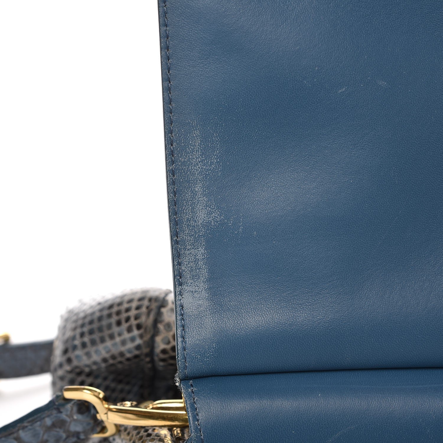 Dolce & Gabbana Python Large Miss Sicily Satchel Blue 9 of 12