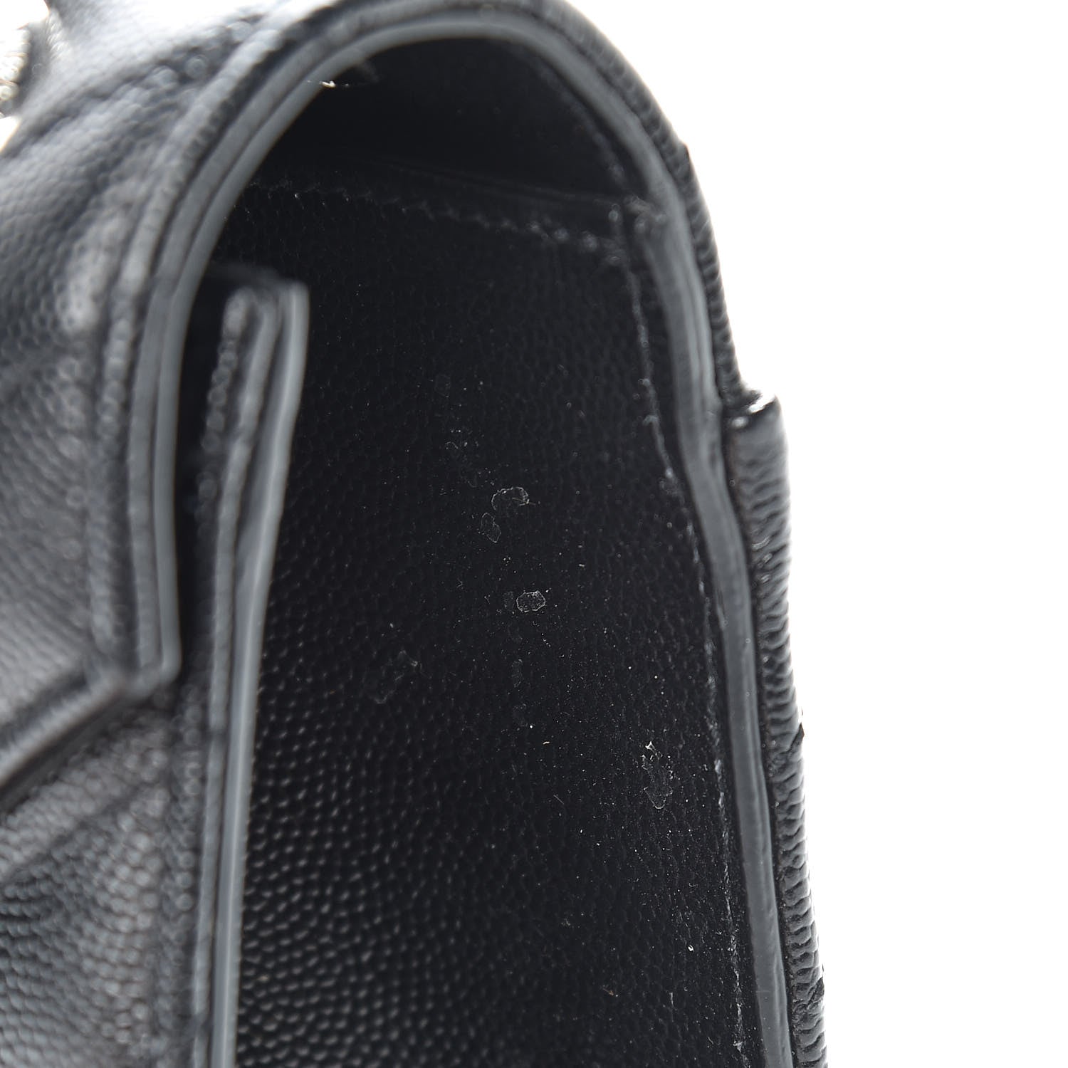 Saint Laurent Grain De Poudre Matelasse Chevron Large Monogram Satchel Black 14 of 14