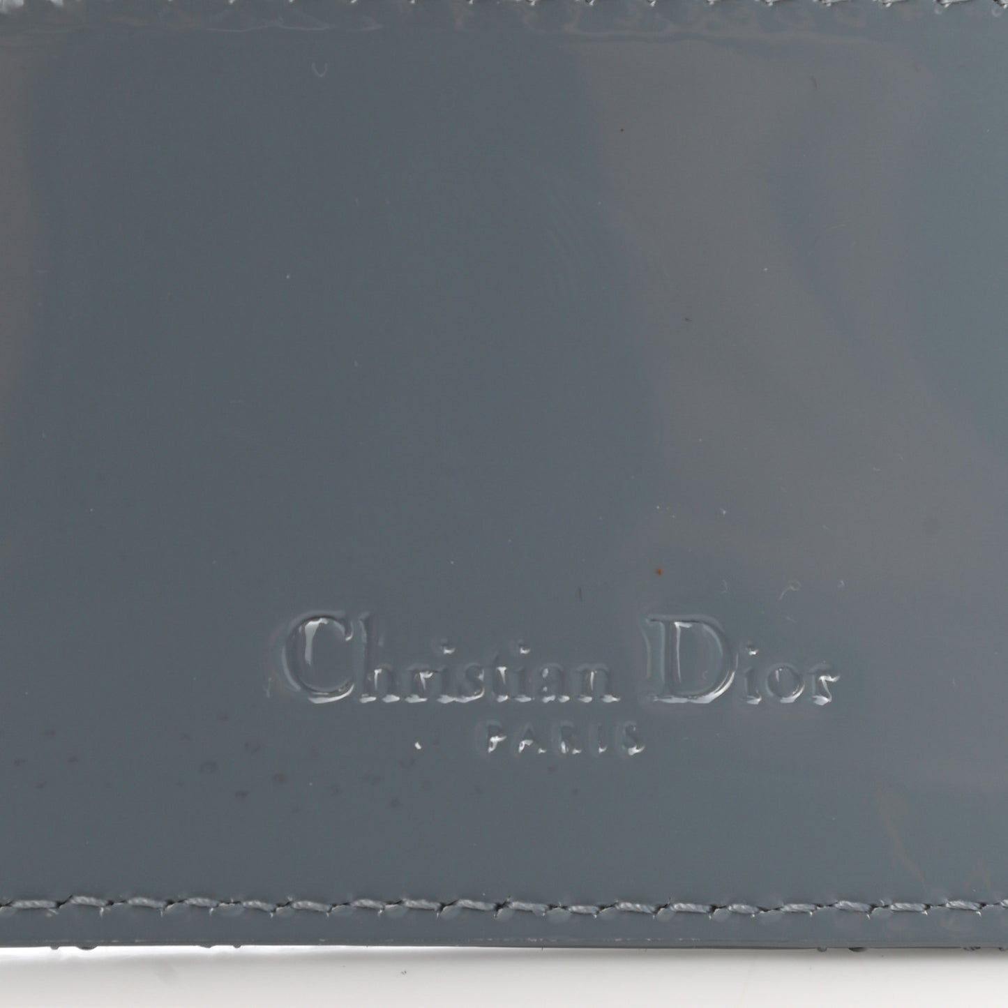 Patent Cannage Lady Dior Card Holder Cloud Blue
