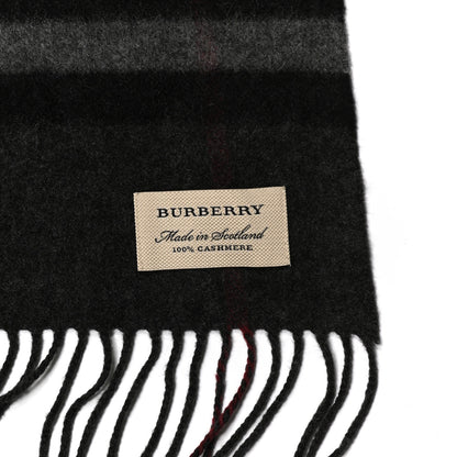 Burberry Cashmere Giant Check Fringe Scarf Grey 3 of 3