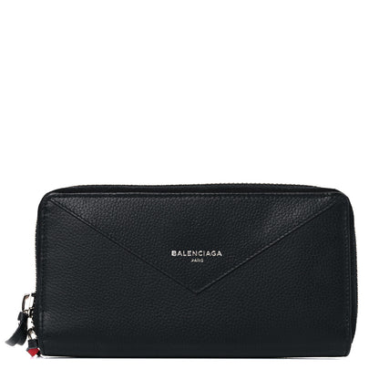 Balenciaga Calfskin Continental Zip Around Wallet Black 1 of 7