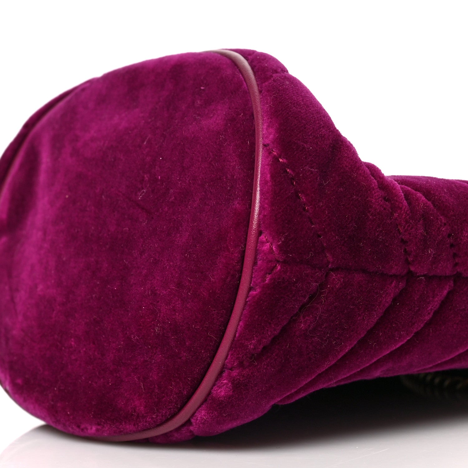 Gucci Velvet Matelasse GG Marmont Bucket Bag Light Raspberry Rose 8 of 8