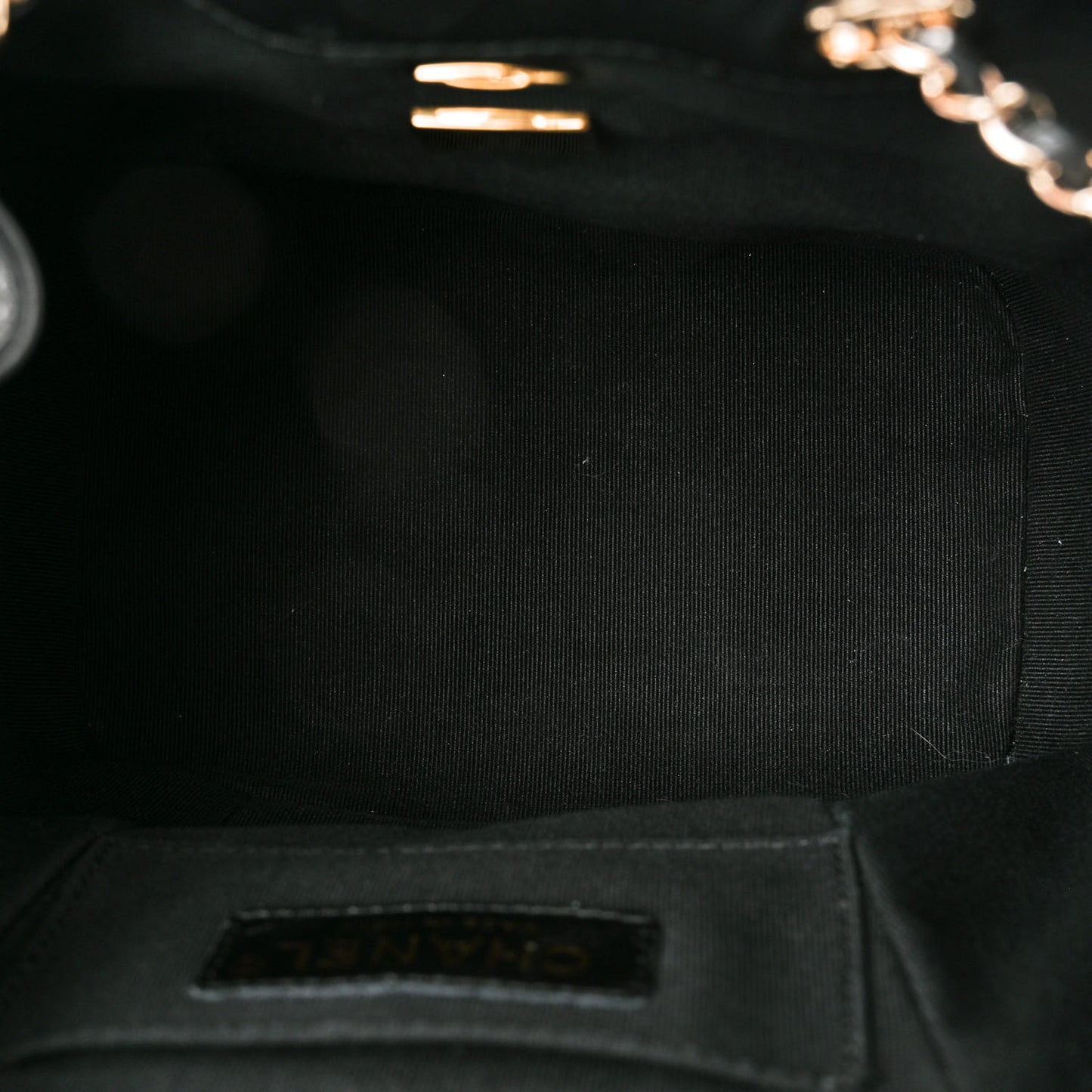Glazed Aged Calfskin Quilted Small Duma Drawstring Backpack Black