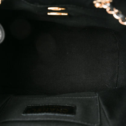Chanel Glazed Aged Calfskin Quilted Small Duma Drawstring Backpack Black 5 of 10