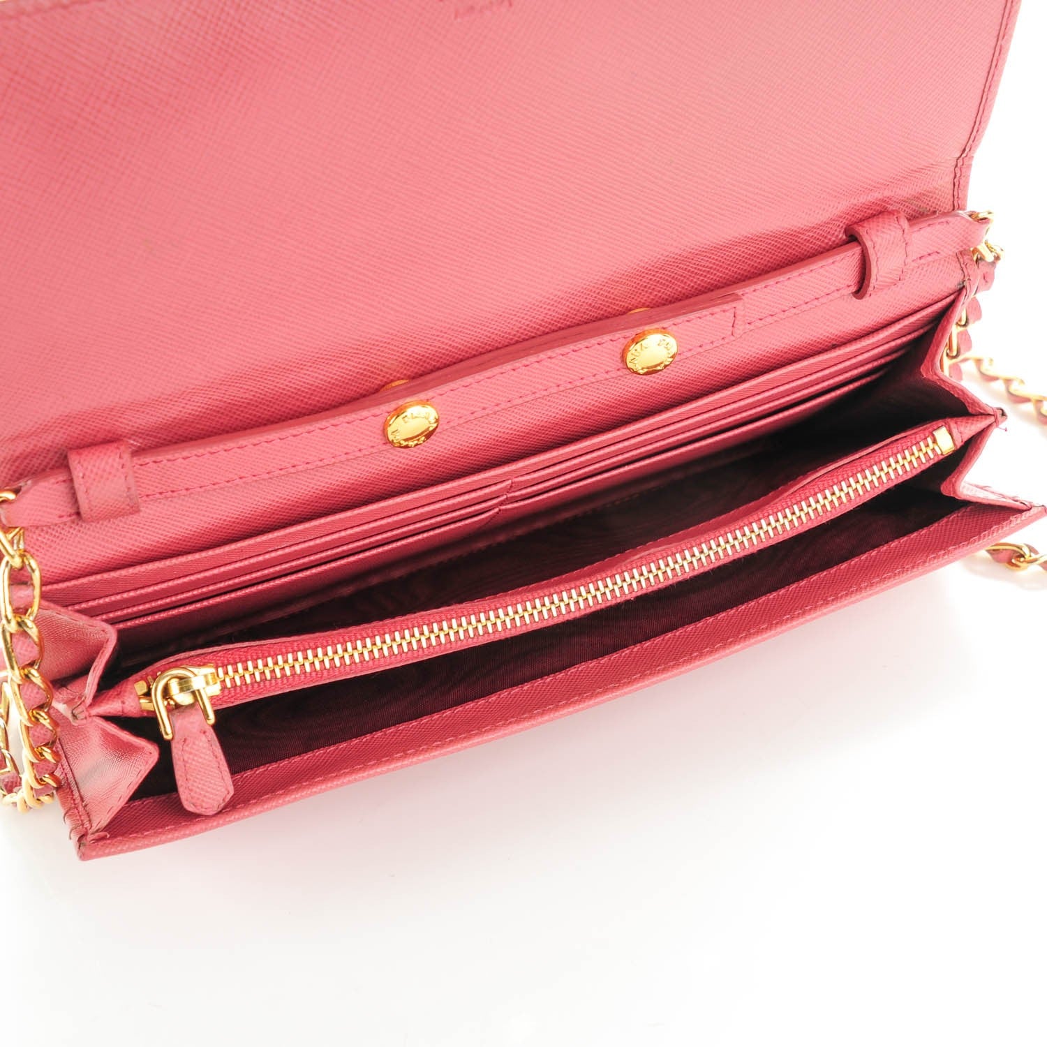 Prada Saffiano Metal Oro Chain Wallet Tamaris 5 of 9