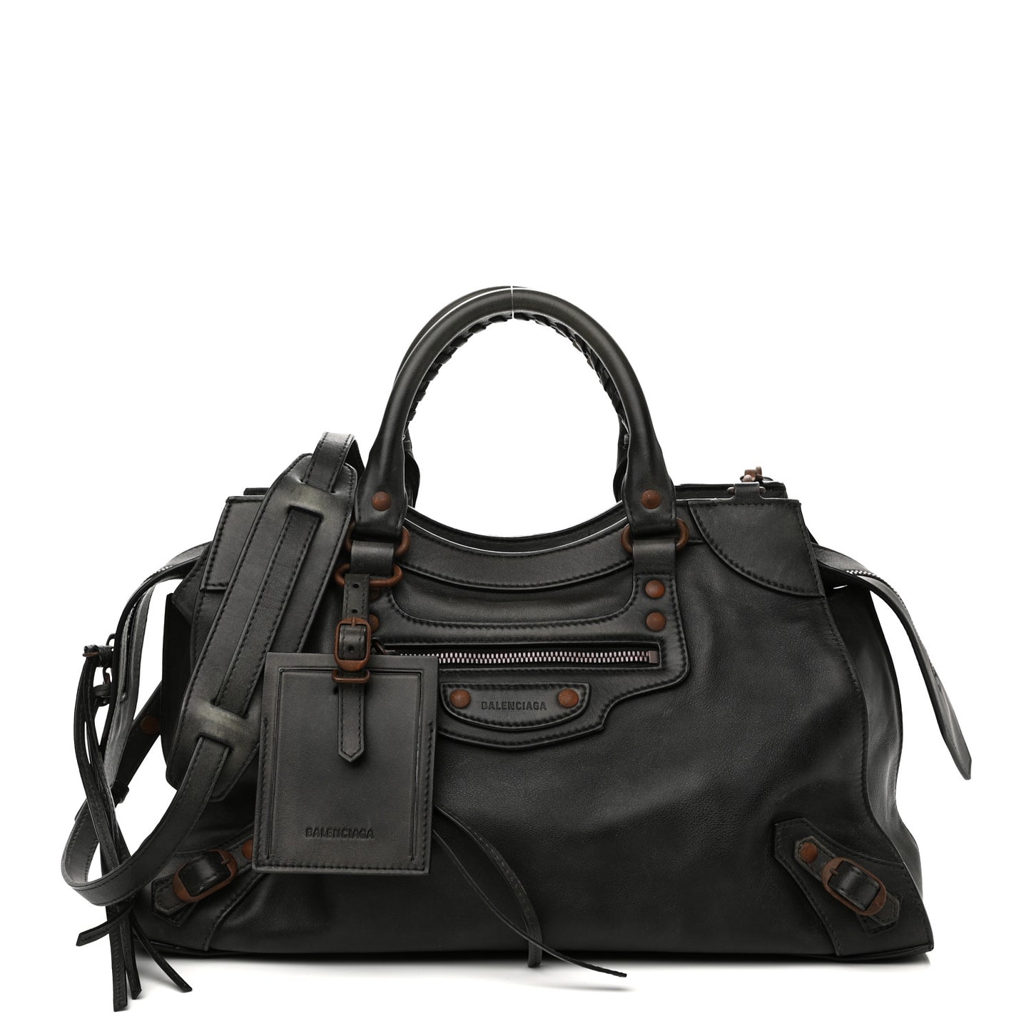Used Calfskin Rust Hardware Neo Classic City Black