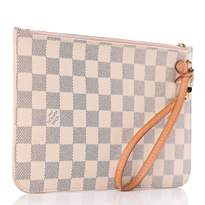 Louis Vuitton Damier Azur Neverfull MM GM Pochette Rose Ballerine 3 of 10