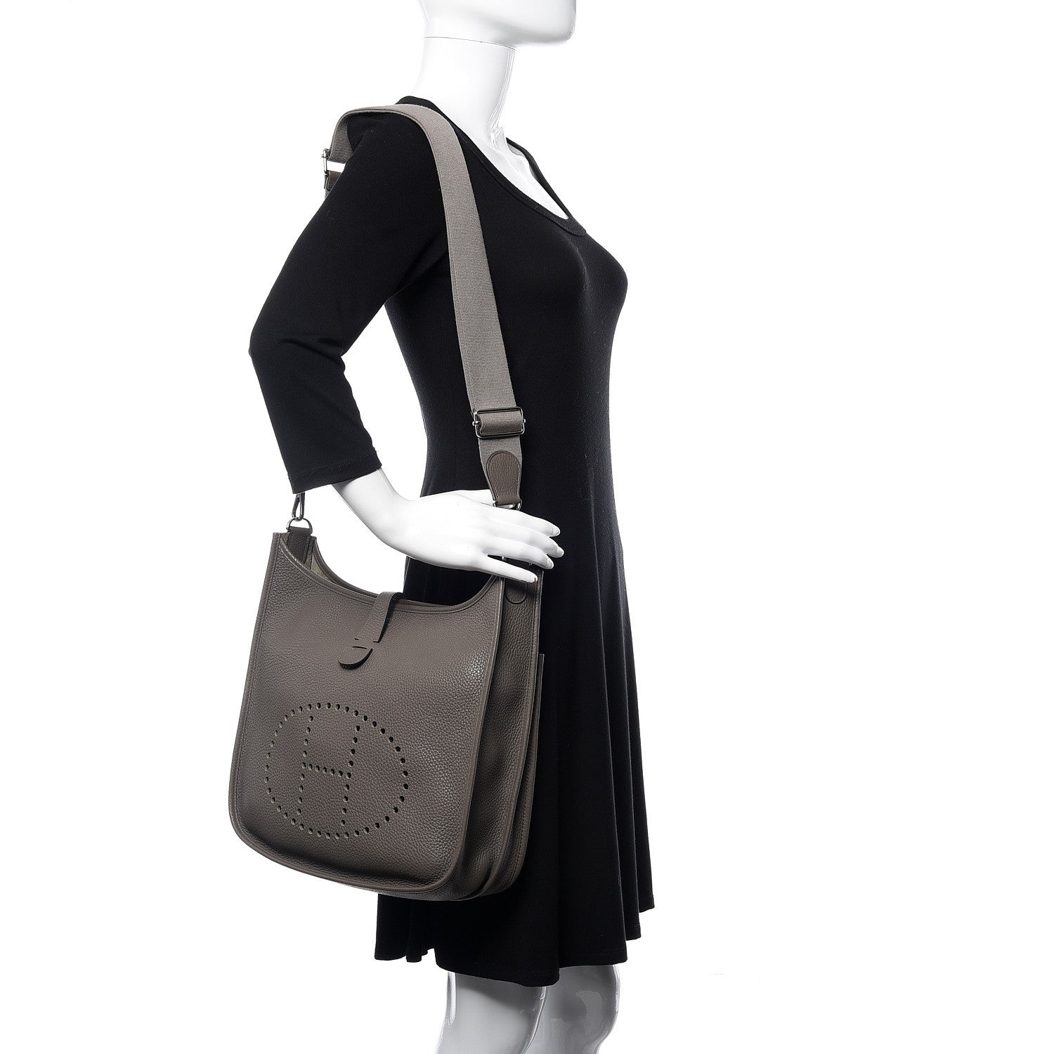 Hermes Taurillon Clemence Evelyne III GM Etain 2 of 11