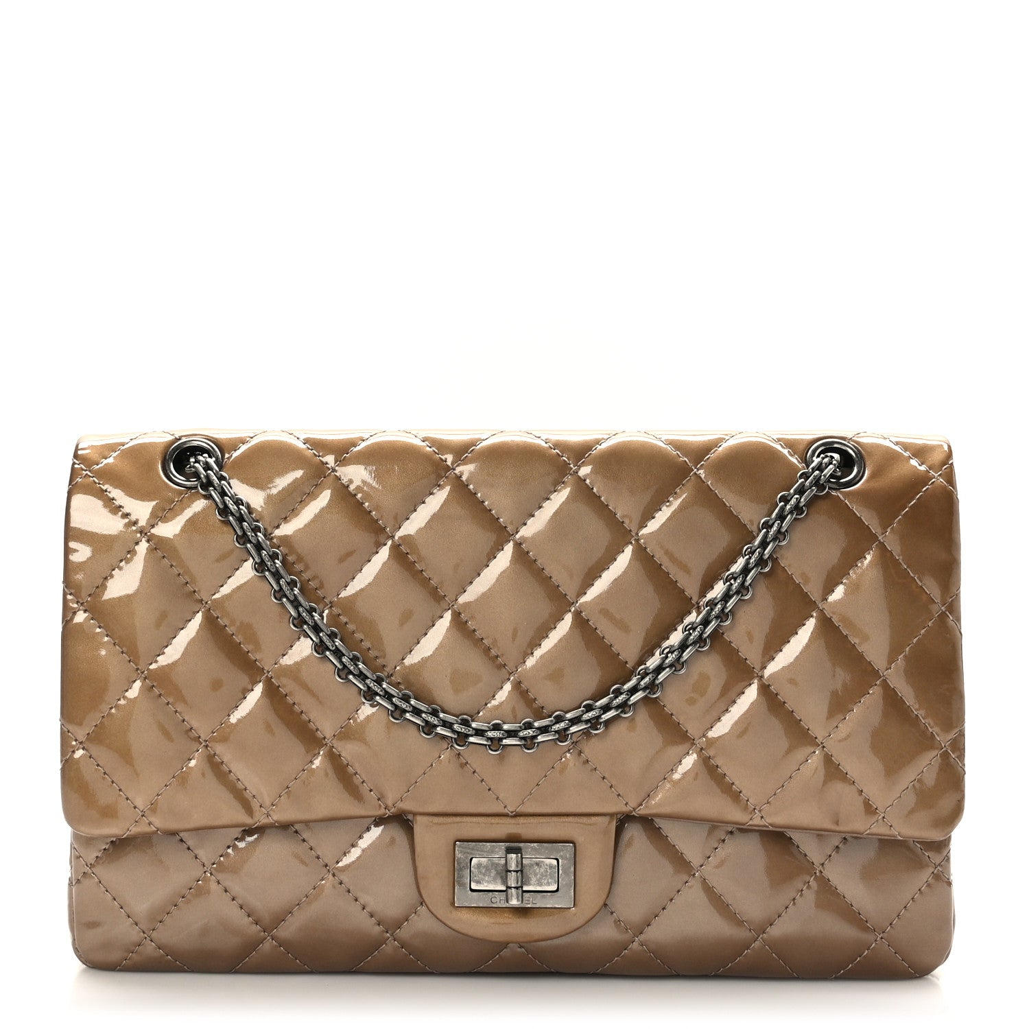 Chanel Patent Quilted 2.55 Reissue 227 Flap Taupe 1 of 9