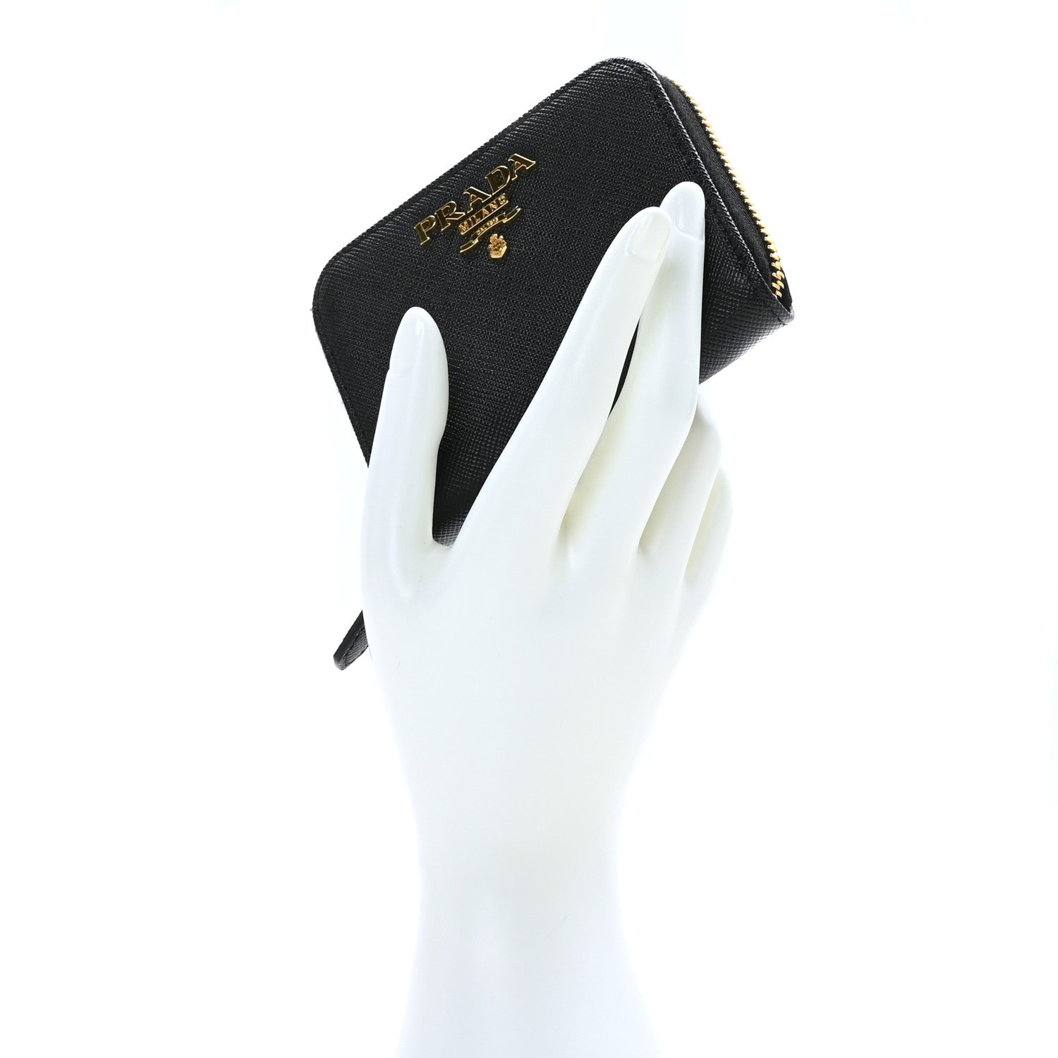 Prada Saffiano Metal Coin Purse Black 2 of 6