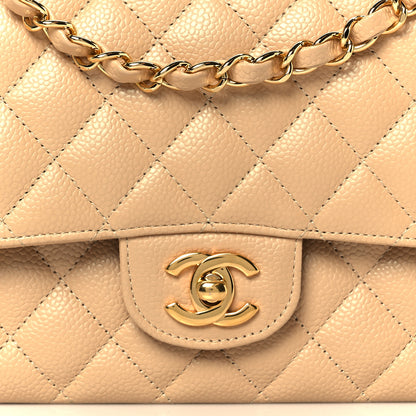 Chanel Caviar Quilted Medium Double Flap Beige Clair 9 of 12