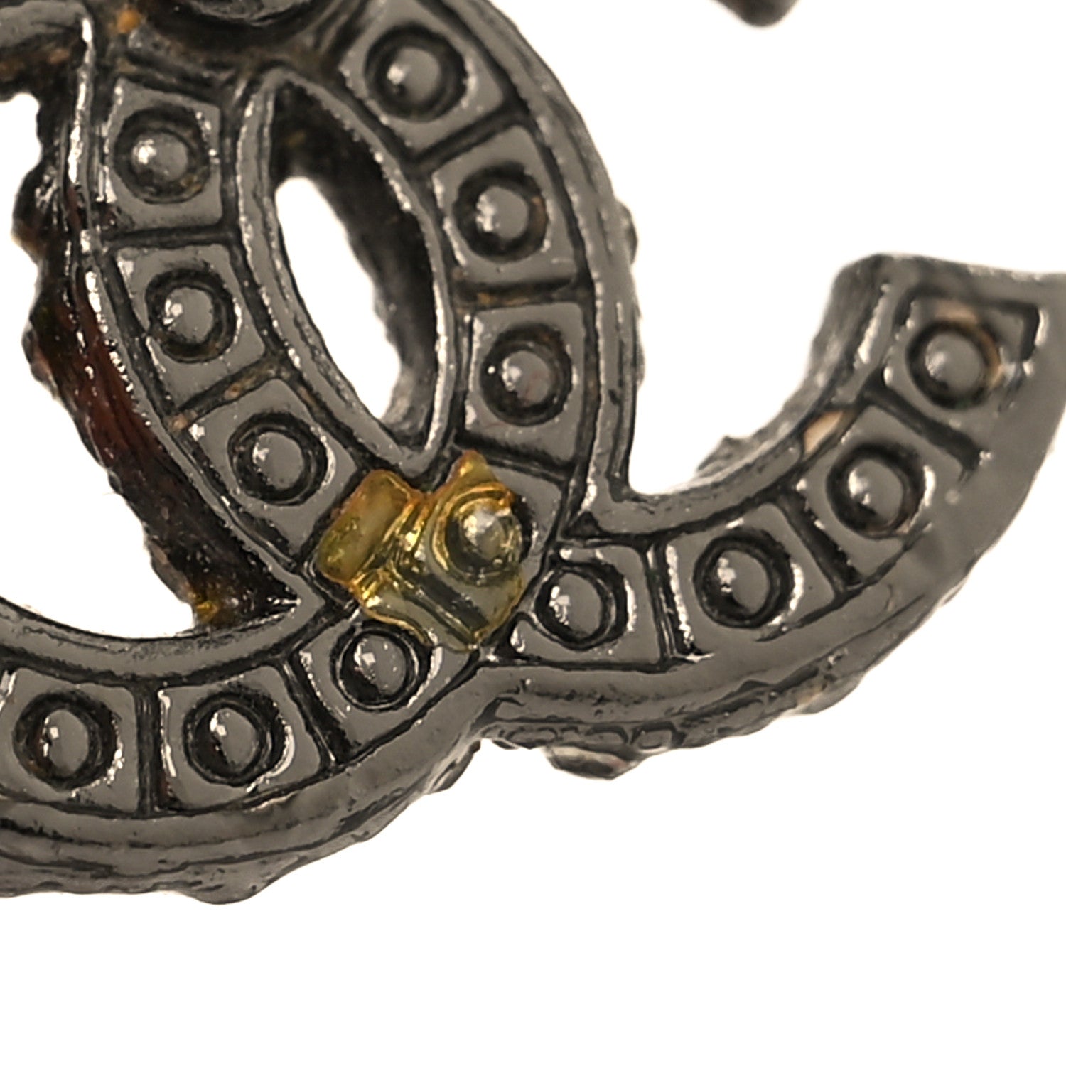 Chanel Pearl Crystal CC Earrings Ruthenium 4 of 4